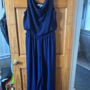 Emma & Michele Deep Blue Wide Leg Jumpsuit